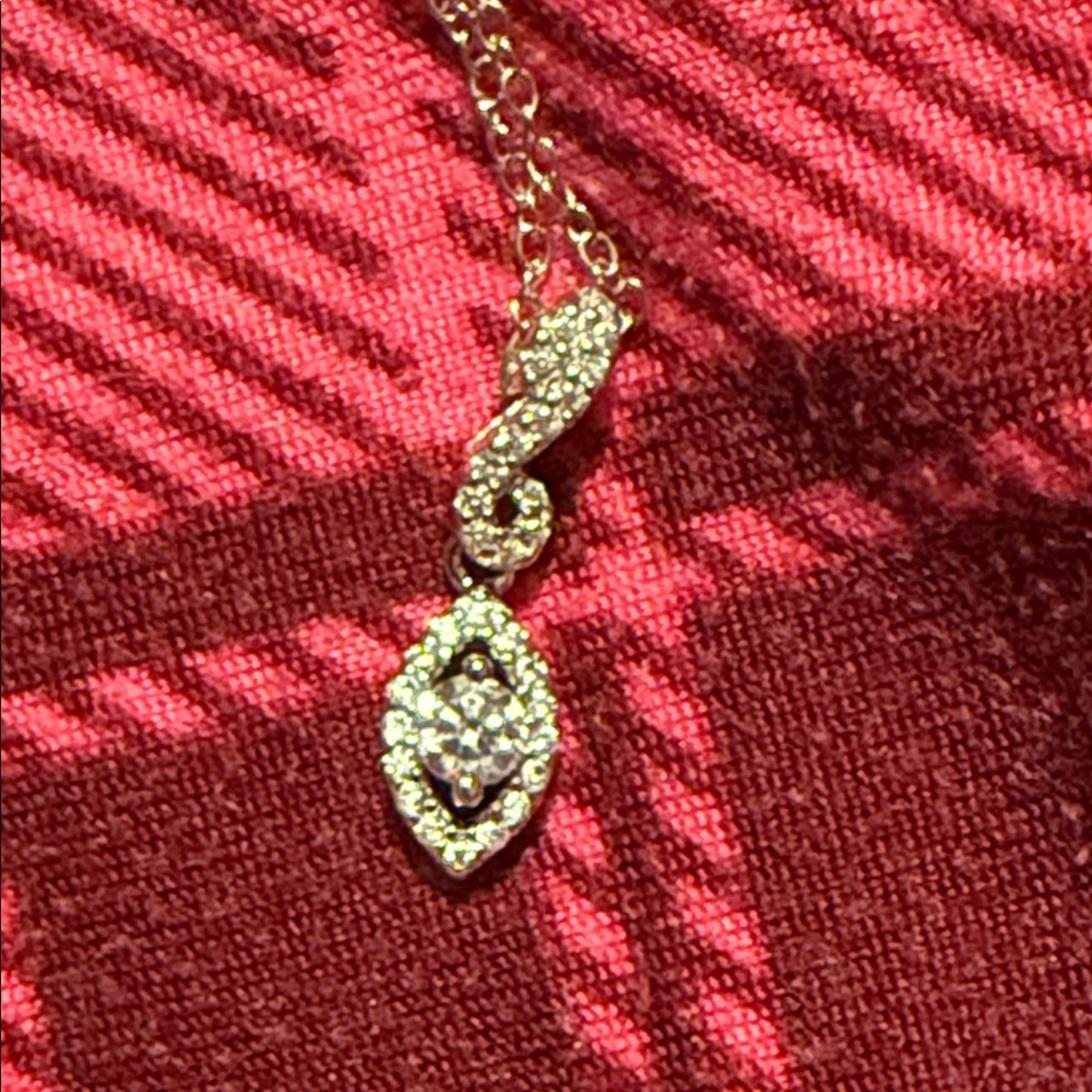 Zales Gold and Silver Swirl Pendant Necklace